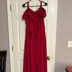 Sexy Red jumpsuit. Will not last. HOT ITEM